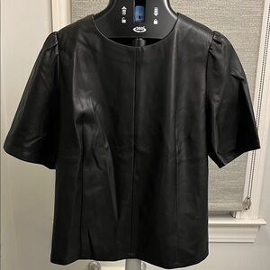 Ann Taylor Black Leather Top
